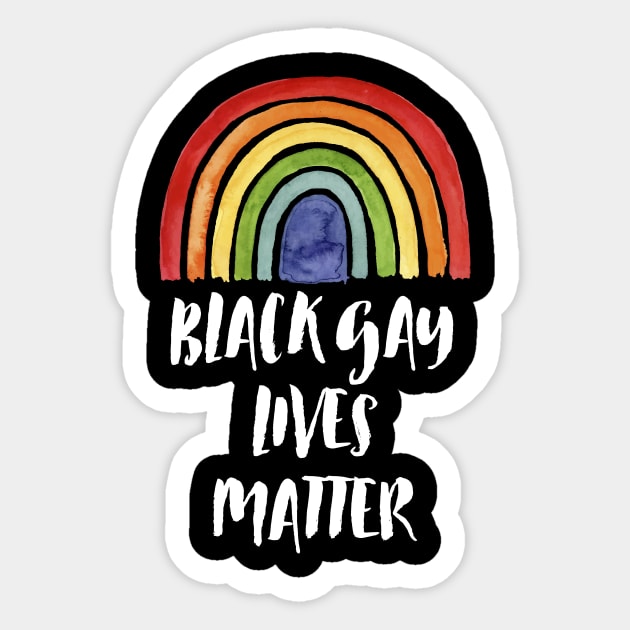 Black Gay Lives Matter LGBT Rainbow Sticker by kikiao